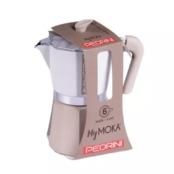 Cafetera Pedrini 02CF169 — Cafetera exprés, aluminio lacado, capacidad de 6 tazas