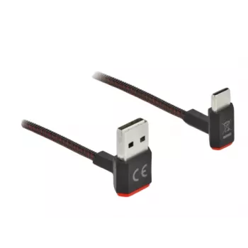 Cable USB DeLOCK EASY-USB 2.0 conector macho Type-A a conector macho Type-C acodado 0,2 m negro
