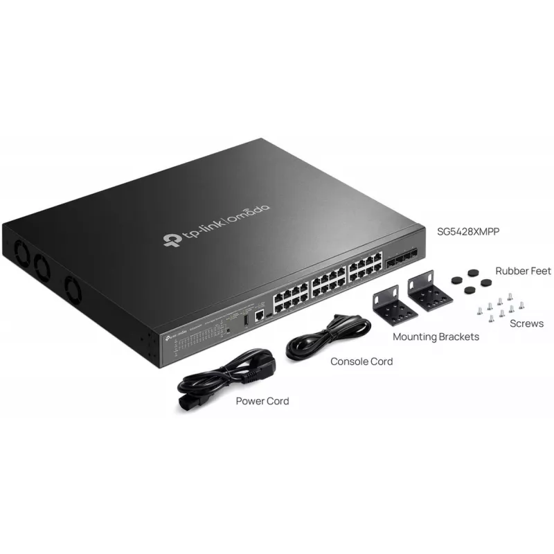 TP-Link SG5428XMPP switch de red gestionado L3 Gigabit Ethernet (10/100/1000) Power over Ethernet (PoE) negro