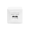 Toma de datos CAT.6A, superficie, apantallada, 2x RJ-45 LSA (blanco, 5 unidades, clase E)