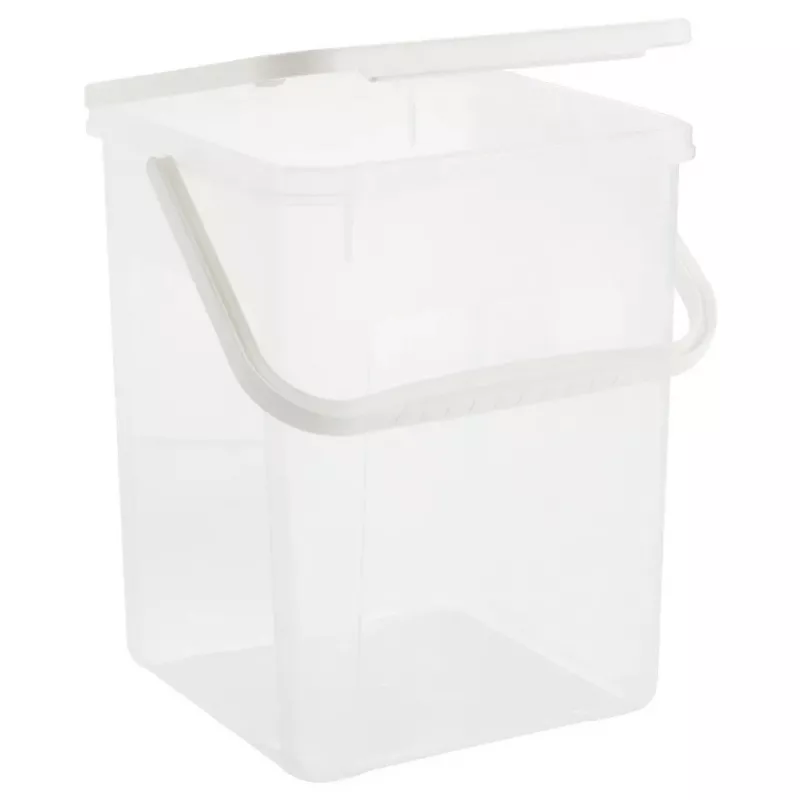 Dosificador de detergente de plástico Rotho Basic 9 L modelo 1770101100RP, blanco, tapa, orificio para colgar