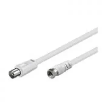 Wentronic Goobay cable de conexión SAT/antena, blanco, 5 m - conector macho F conector macho IEC/coax (11728)