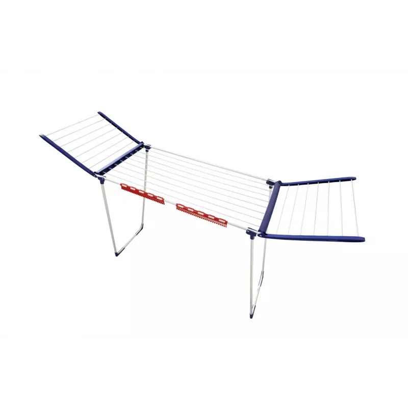 Tendedero Leifheit Pegasus 180 Maxx Winged — tendedero de suelo, 18 m de cuerda, altura ajustable 1080–1280 mm, 550×1100×1280 mm, azul/blanco
