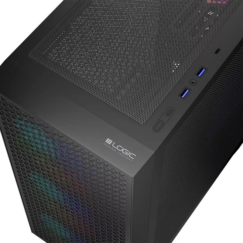 Logic DART PRO ARGB MIDI USB-C caja de PC negra