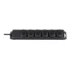 Regleta de enchufes IP44 6 tomas negro 2 m H07RN-F 3G1,5 (1159970)