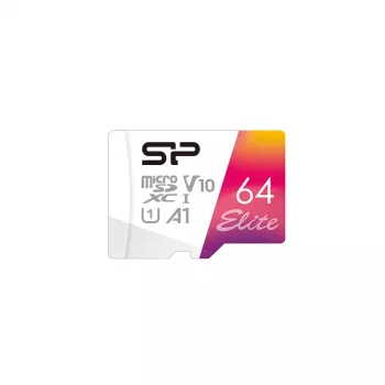 Silicon Power Elite microSDXC 64GB UHS-I Class 10 V10 Tarjeta de memoria con adaptador (SP064GBSTXBV1V20SP)