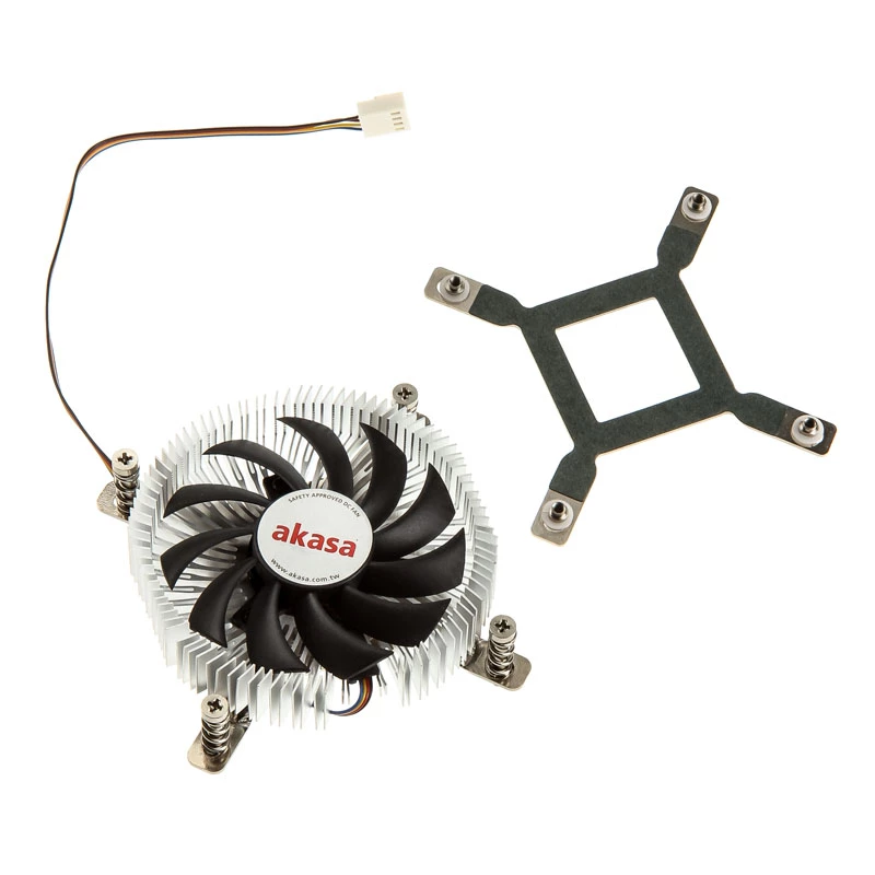 Akasa AK-CC7129BP01 disipador de CPU de perfil bajo, 75 mm, LGA775/LGA1156/LGA1155/LGA1150, aluminio