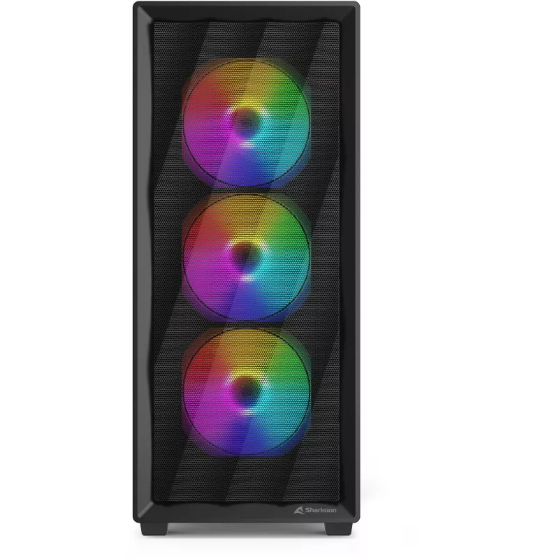 Caja de ordenador Sharkoon VK4 Rainbow ATX negra