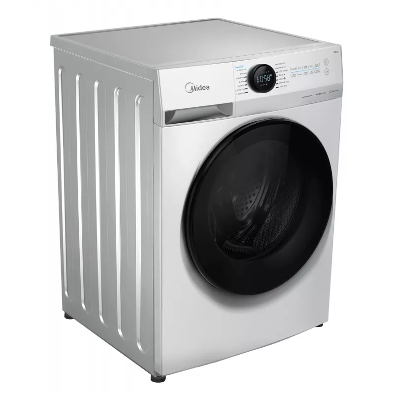 Lavadora Midea MF200W80WB/W-HR, carga frontal, 8 kg, 1400 rpm, LCD, vapor, 60 cm de ancho