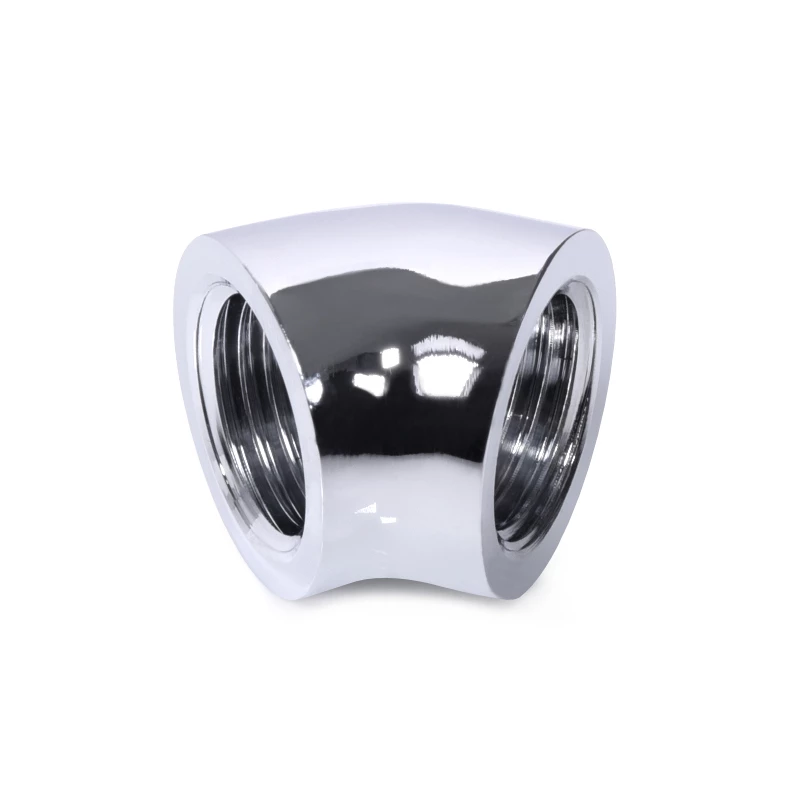 Alphacool 17593 conector de manguera a 45°, G1/4 hembra a G1/4 hembra, cromado