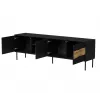Mueble TV cama meble INSERTO 3D1W 190x40x62 cm negro con LED