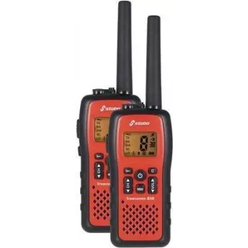 Walkie-talkie PMR Stabo Freecomm 850 (modelo 20850) – uso en exteriores, pack de 2