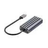 Adaptador USB-C a RJ45 Unitek U1343AGY01 — Ethernet 5 Gbit/s, USB-C (conector macho) a RJ45 (conector hembra), gris, cable 0,15 m
