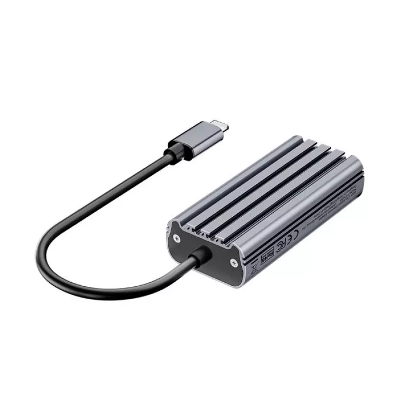 Adaptador USB-C a RJ45 Unitek U1343AGY01 — Ethernet 5 Gbit/s, USB-C (conector macho) a RJ45 (conector hembra), gris, cable 0,15 m