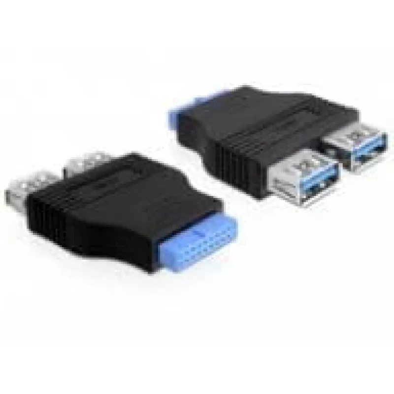 Adaptador Delock USB 3.0 pin header hembra > 2 x USB 3.0 hembra - uno junto a otro (65324)