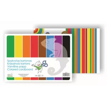 Cartulina SMLT, A4, 190 g, color, 8 hojas, una cara