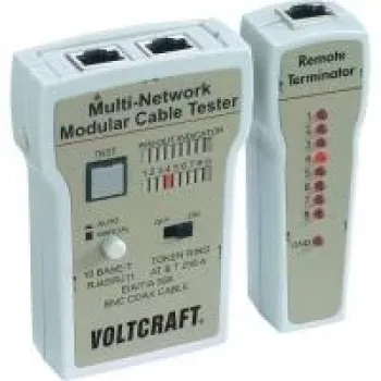 Comprobador de cables Voltcraft CT-2, comprobador de cables para BNC, RJ-11 y RJ-45 (TCT-141)