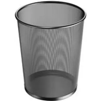 Papelera HERLITZ Manhattan 18 L — metal negro de alambre, redonda ligeramente cónica