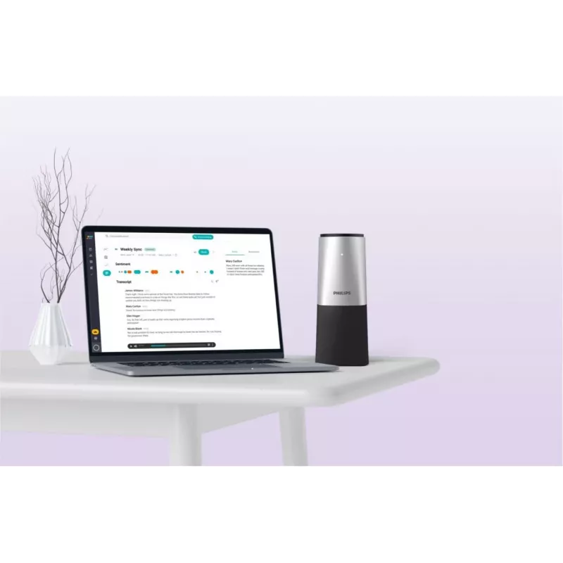 Philips PSE0540 Smart Meeting micrófono de conferencia portátil, USB-C, negro/plateado