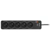 Tracer PowerGuard PRO negro 5 tomas de corriente AC 1,6 m 3680 W