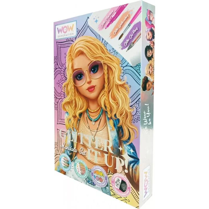 Set creativo de pintura Kids Euroswan WOW00084 — kit de mandalas con purpurina para niños