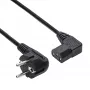 AKYGA AK-PC-12A cable de alimentación en ángulo CEE 7/7 a IEC C13, 3 m, Negro