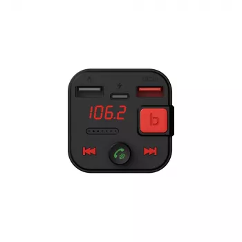 Transmisor FM SAVIO, Bluetooth 5.3, cargador QC 3.0, pantalla LED, Bass Boost, TR-15, negro