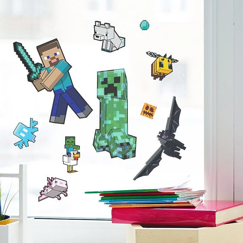 Pegatinas para ventana Paladone Minecraft PP13105MCF – pegatinas decorativas reutilizables para ventanas y superficies lisas