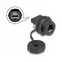 Conector hembra RJ45 Cat.6A DeLOCK IP67 impermeable antipolvo negro