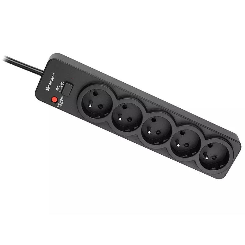 Tracer PowerGuard PRO negro 5 tomas de corriente AC 1,6 m 3680 W