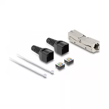 Conector hembra RJ45 DeLOCK LSA a LSA Cat.6A sin herramientas negro