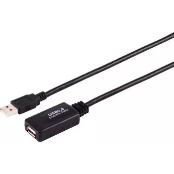 Cable USB S/CONN 13-26085 USB 2.0 15 m USB-A negro
