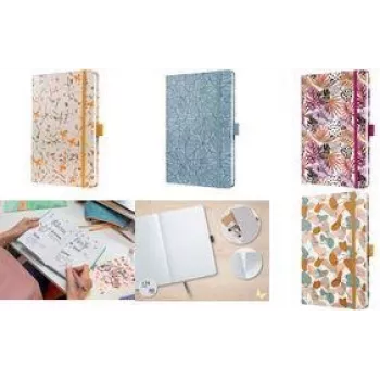 Cuaderno sigel Jolie Beauty Otoño Hojas lineales DIN A5 – JN359, páginas rayadas