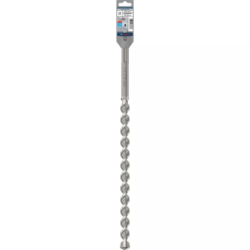 Bosch PRO SDS max-4 2608833964 broca para martillo, 24 mm, longitud útil 400 mm, longitud total 520 mm, para hormigón, mampostería, caliza
