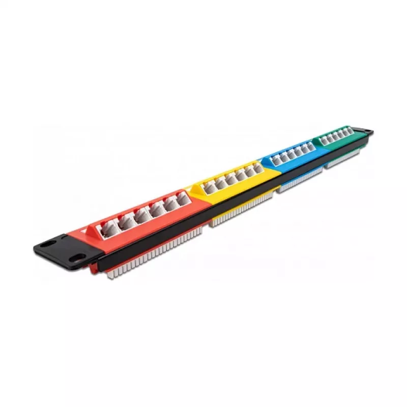 Panel de parcheo DeLOCK 19 pulgadas 24 puertos Cat.5e 1HE en color RJ-45