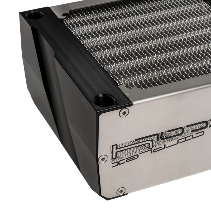 Radiador Aqua-Computer airplex radical 4/480 — aluminio/cobre/acero inoxidable, 520×140×73 mm
