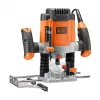 Fresadora Router/Trimmer Black & Decker KW1200EKA-QS — fresadora compacta con ajustes de profundidad regulables, diseño ergonómico