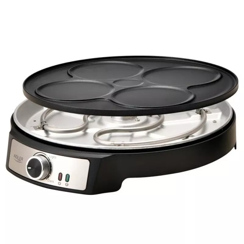 Adler AD 3093 Crepera eléctrica de doble cara 2 en 1, 1600 W, negro