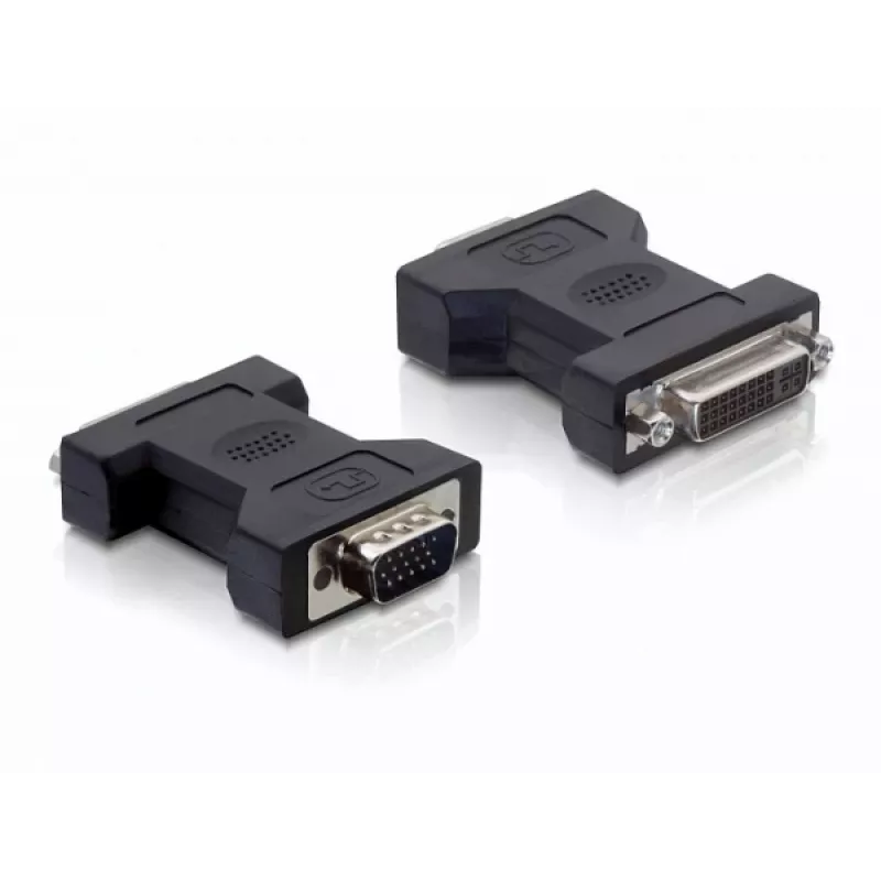 Delock - Adaptador VGA - DVI-I (H) a HD-15 (VGA) (M) - tornillos moleteados (65017)