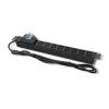 Qoltec 53999 Regleta PDU para rack de 19 pulgadas, 1U, 8x IEC C13, 10 A, con disyuntor, 2 m