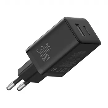 Baseus P10111404113-00 Cube USB-C / USB-A 30W fuente de alimentación Negro