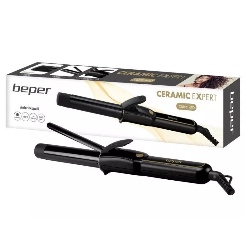 Beper P301PIS001 rizador de pelo, 25 mm, cerámico, 180°C, 35 W, negro
