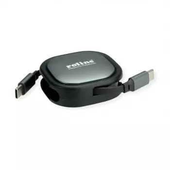 Cable enrollable USB2.0 ROLINE C-C ST/ST 1,2m – cable – digital/datos (11.02.8420)