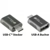 Good Connections Adaptador USB 3.2 Gen.1 3.0 conector macho C a conector hembra USB-A carcasa de metal galvanizado (USB-AD302)