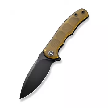 Navaja CIVIVI Mini Praxis Ultem ámbar negro C18026C-5 — EDC compacta, cachas de Ultem, hoja lisa