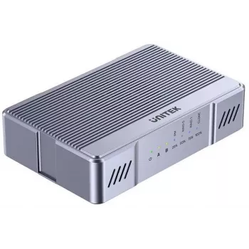 Carcasa Unitek M.2 2x 20 Gb/s con RAID0/RAID1 y clonación de unidades