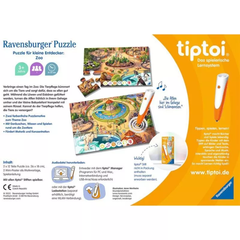Puzle tiptoi para pequeños exploradores: Zoo