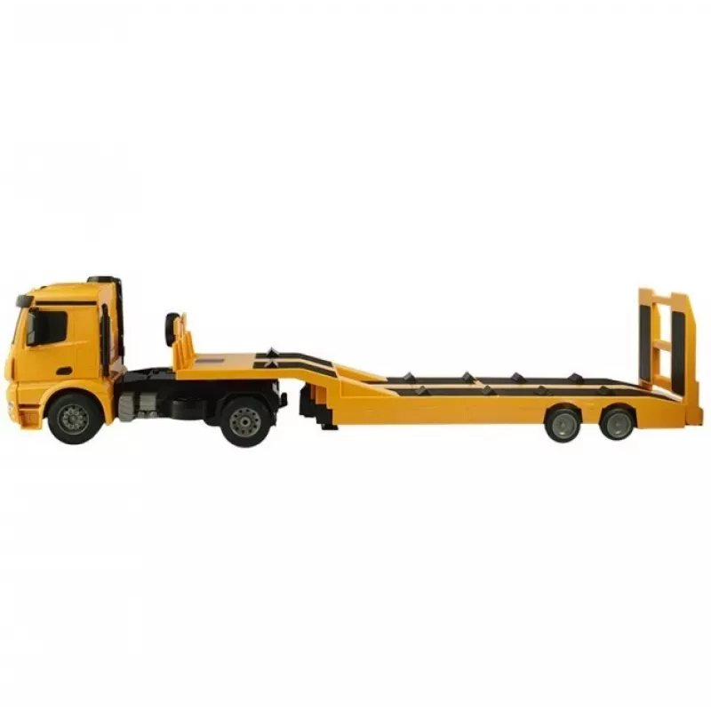 Double E escala 1/20 RC Mercedes-Benz Arocs con semirremolque de plataforma montado