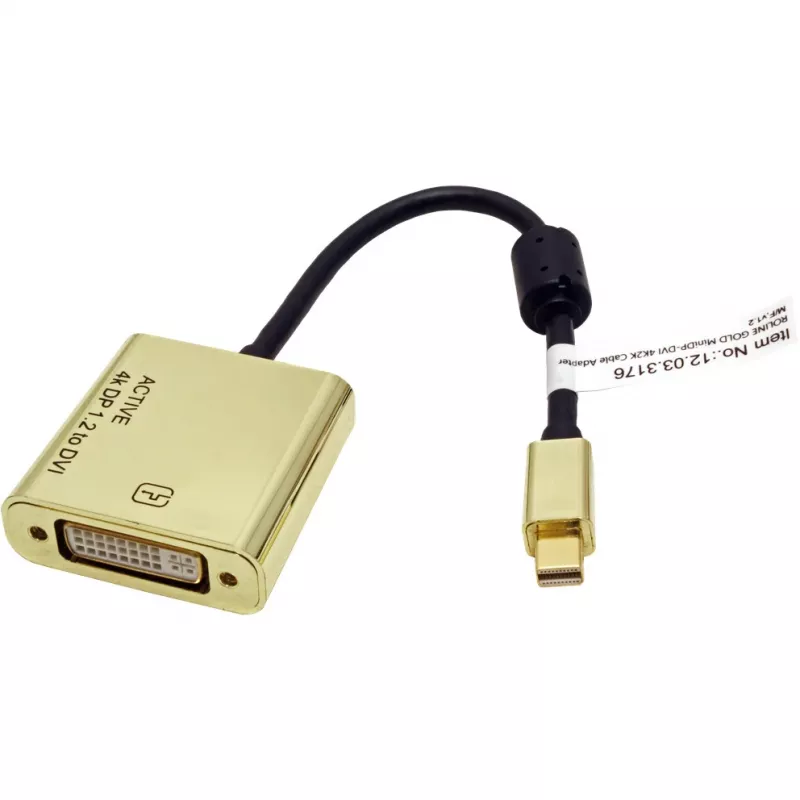 Adaptador de cable de vídeo ROLINE 12.03.3176 Mini DisplayPort a DVI-D 0,1 m