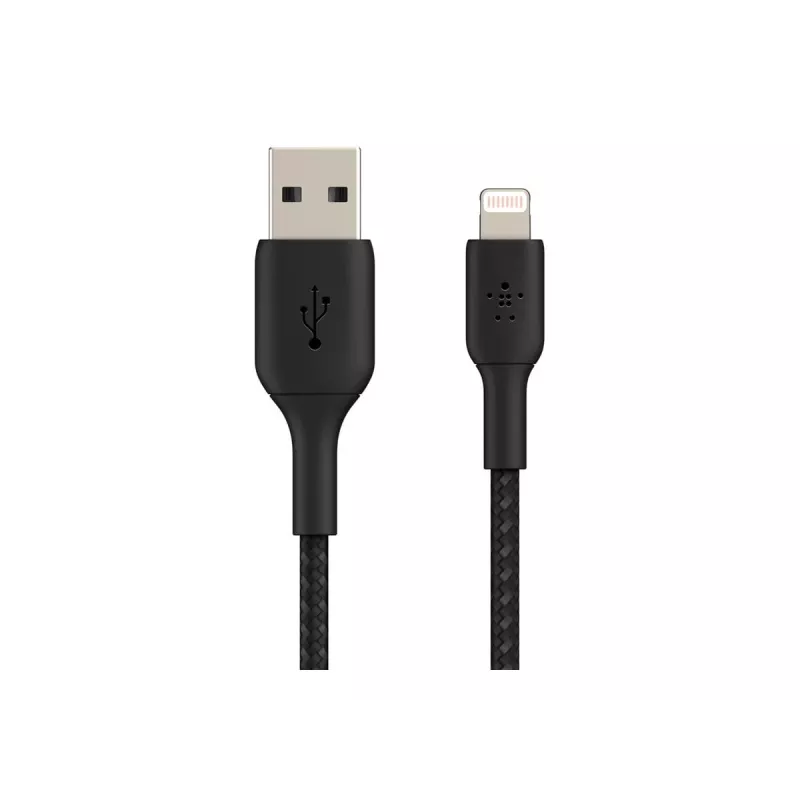Cable trenzado USB-Lightning 1 m negro
